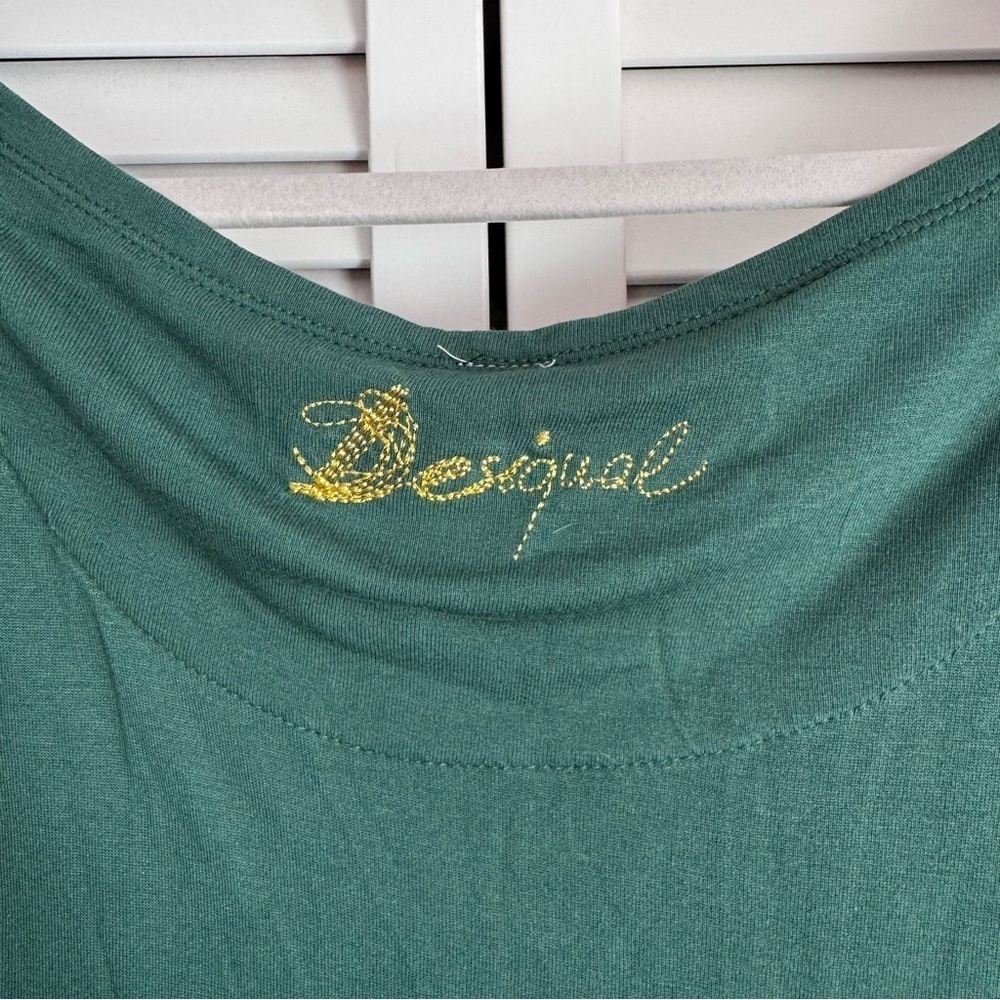 Desigual Yanira Green Short Sleeve Top Abstract Print Oversized Slouchy Small - Picture 9 of 11